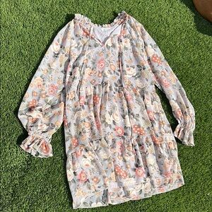 Floral Dress in Pink and White